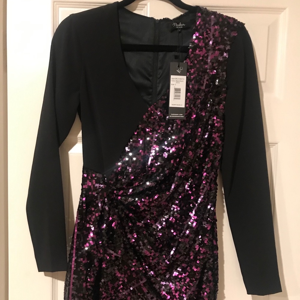 ✨HP✨NWT Parker Black Sequin Dress - Picture 3 of 7